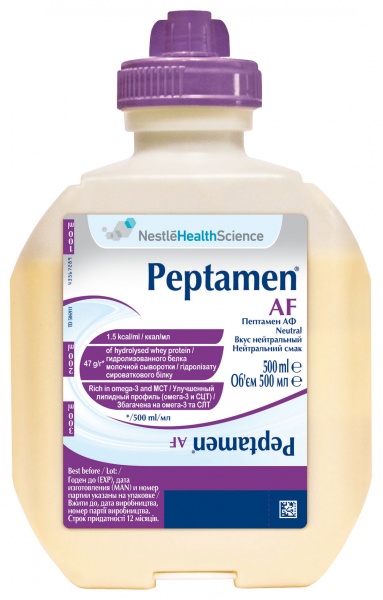 Энтеральное питание для больных. Пептамен АФ смесь жидкая 500 мл. Nestle Peptamen af 500мл. Пептамен энтеральное питание. Peptamen Nestle 500 жидкая.
